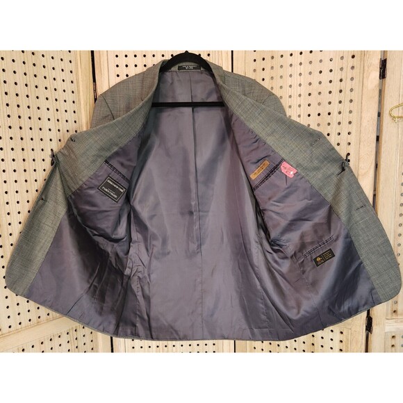 Jones New York Mens Suit Jacket Golden Twist Imported Fabric 100% Pure Wool Gray - Picture 3 of 12